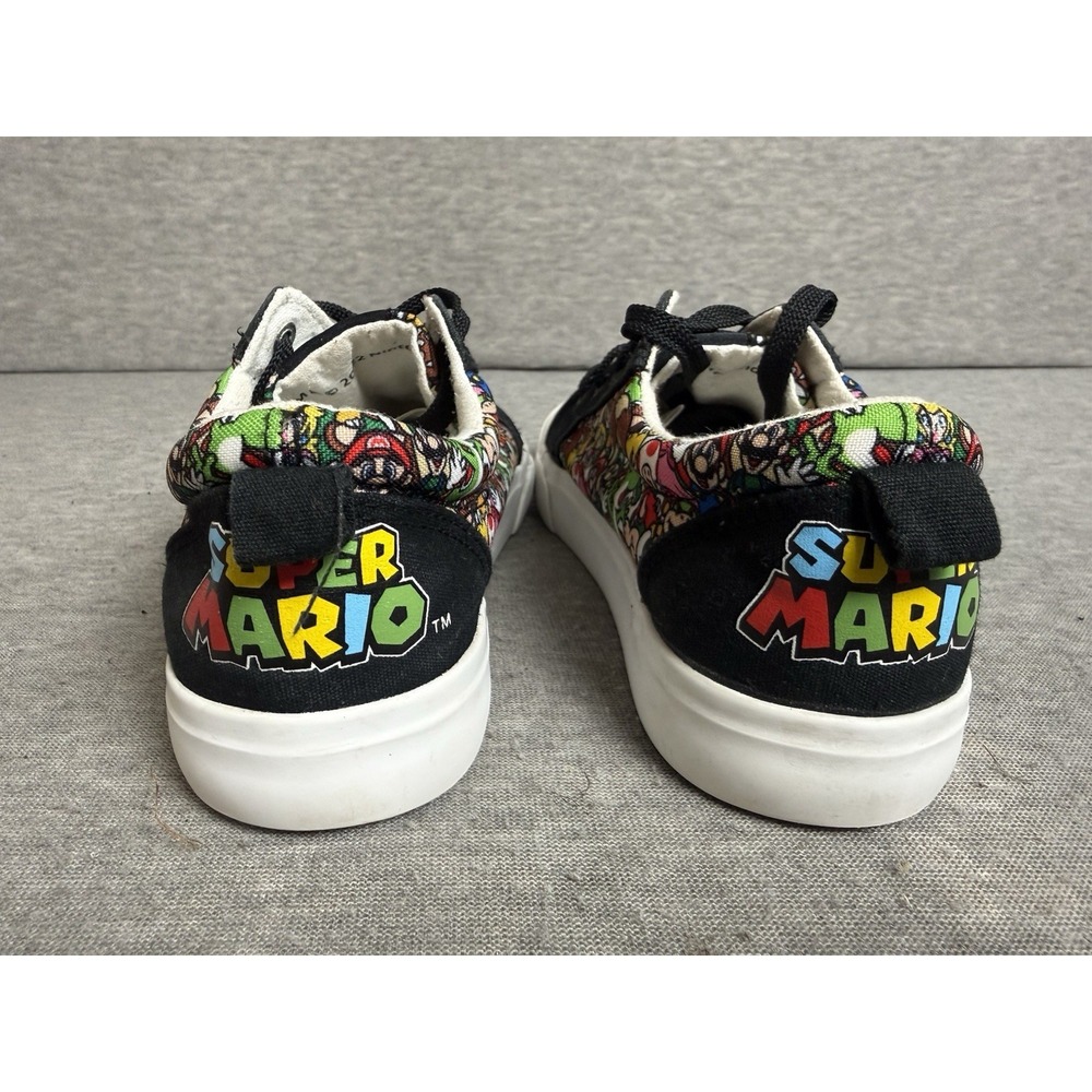 Super Mario Bros Sneakers Canvas Shoes Size 4 Boys Ground Up 2022 Multicolor Blk - Picture 6 of 10